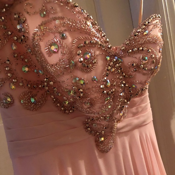Beaded Strapless Gown with Small Train - Picture 4 of 5